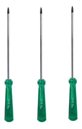 Imagem de Kit 3 Chaves Philips 3/16 x 4  Aço Com Cabo De Pvc Eda 