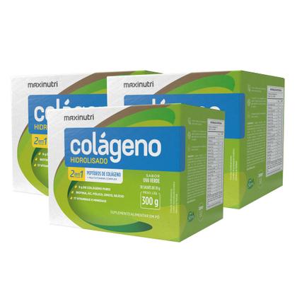 Imagem de Kit 3 Colágeno Hidrolisado 30 saches Uva Verde Maxinutri