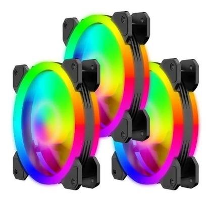 Imagem de Kit 3 Coolers Fan Gabinete Led Rgb 120Mm T-Dagger T-Tgf513