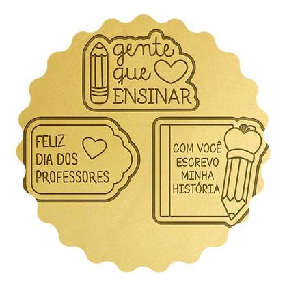 Imagem de Kit 3 Cortadores Dia dos Professores Ensinar por Amor