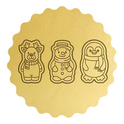 Imagem de Kit 3 Cortadores Natal Rena Boneco de Neve Pinguim