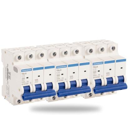Imagem de Kit 3 Disjuntores DIN Tripolar 10 Amperes Tramontina