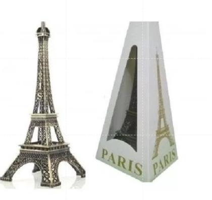 Imagem de Kit 3 Enfeite Miniatura Torre Eiffel Metal Paris Decoração 18cm