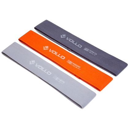 Imagem de Kit 3 Faixas Elásticas Mini Bands em Poliéster 3 Intensidades VP1091 - Vollo
