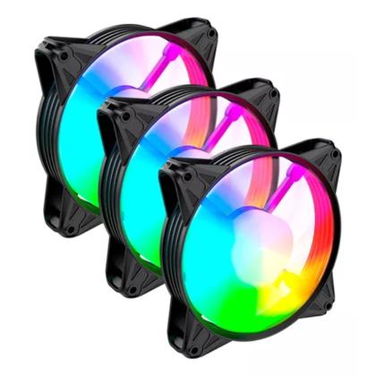Imagem de Kit 3 Fan Para Gabinete Placa Micro Atx Itx 120mm Rgb