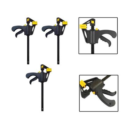 Imagem de Kit 3 Grampos Sargento Aperto Rápido Madeira 200X315X45Mm