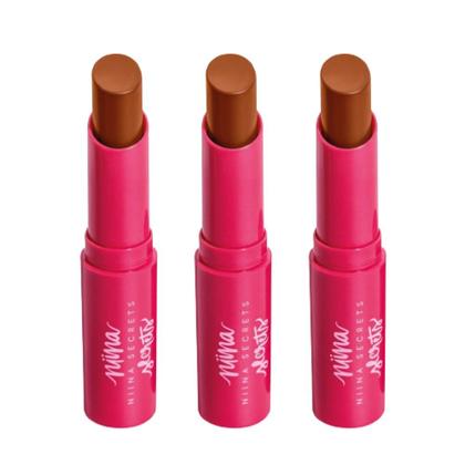 Imagem de Kit 3 Hidra Balm Labial Cor Caramelo Niina Secrets Eudora 3,2g