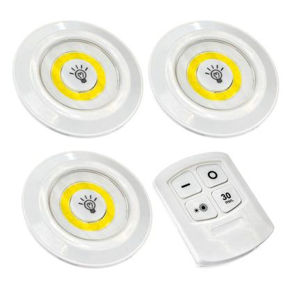 Imagem de Kit 3 Luminaria Lampada Led Spot Sem Fio Controle Remoto