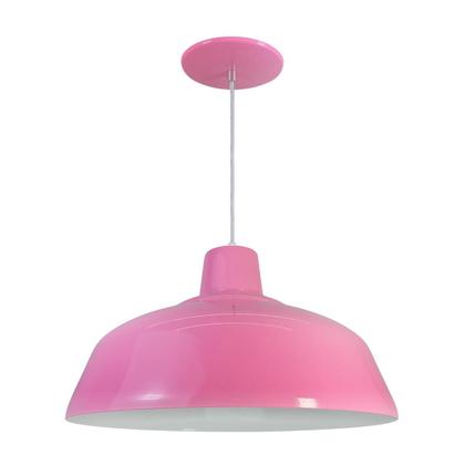 Imagem de Kit 3 Luminária Pendente Retro 34cm Com Interior Branco Brilho Com Fiação 110/220v