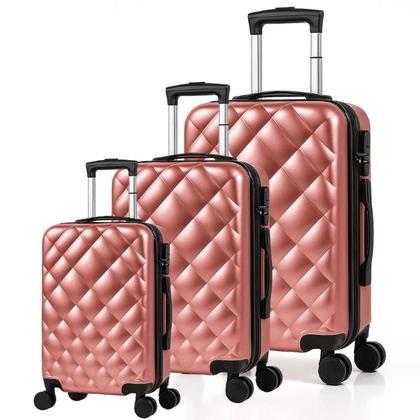 Imagem de Kit 3 Malas de Viagem - Tamanhos Bordo, Média e Grande, Leves e Resistentes AS28