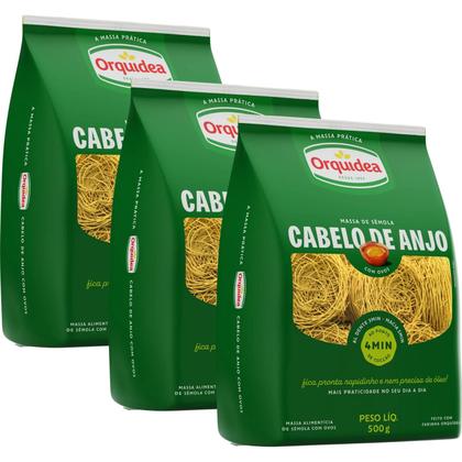 Imagem de Kit 3 Massa Ninho Com Ovos Cabelo de Anjo 500g Orquídea
