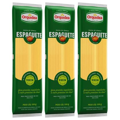 Imagem de Kit 3 Massa Orquídea Espaguete com Ovos 500g