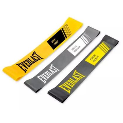 Imagem de Kit 3 Mini Band Tensão Leve, Média E Forte Everlast