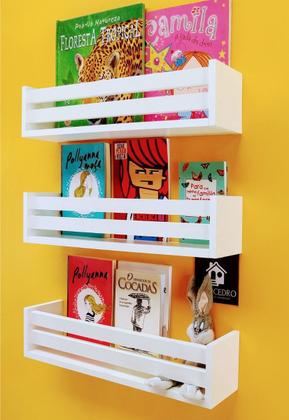 Imagem de Kit 3 Nicho Mdf Prateleira Livro Infantil Para Quarto 40 cm