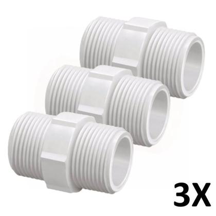 Imagem de Kit 3 Niple/Nipel Pvc Roscável 1.1/2 Branca (50Mm) Tigre