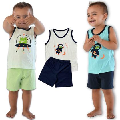 Imagem de Kit 3 Pijamas Infantis Verão Presente dia Das Crianças