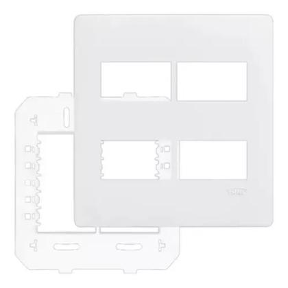 Imagem de Kit 3 Placa 4x4 Com Suporte 4 Modulos Habitat Branco 3642