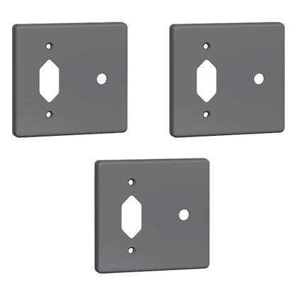 Imagem de Kit 3 Placa 4x4 Posto Tomada + Saída De Fio Legrand 54395