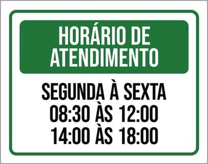 Imagem de Kit 3 Placas Horário Atendimento Segunda Sexta 8 12 14 18