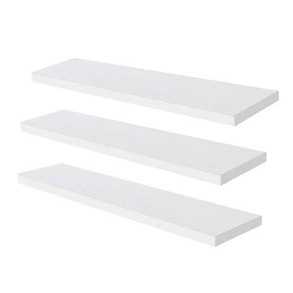 Imagem de Kit 3 Prateleiras Mdf Branca 60X15Cm Suporte Invisível