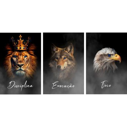 Imagem de Kit 3 Quadros Disciplina, Execução, Foco
