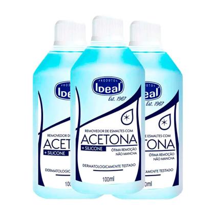 Imagem de Kit 3 Removedor de Esmalte Ideal à Base de Acetona 100ml