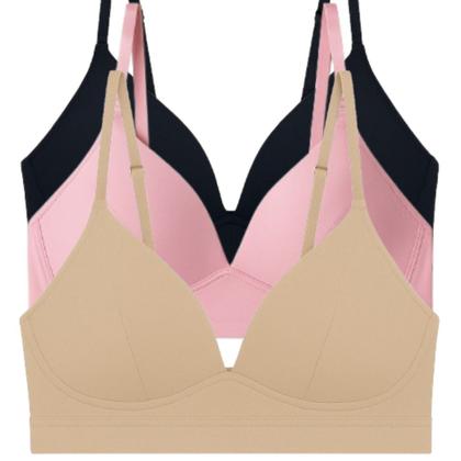 Imagem de Kit 3 Sutiã Com Bojo Soft Feminino Básico Academia Alça Fina Top Confortável Sem Aro Adulto Soutien