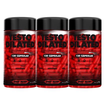 Imagem de Kit 3 Testo Dilated Body Nutry, pote 120 cápsulas cada com Vitaminas e Minerais, Boro, Arginina, Magnésio, e Vitamina B6