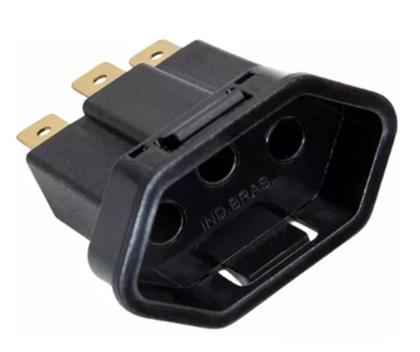 Imagem de Kit 3 Tomada Fernik Fêmea Painel Embutir 3 Pinos 10a Preto