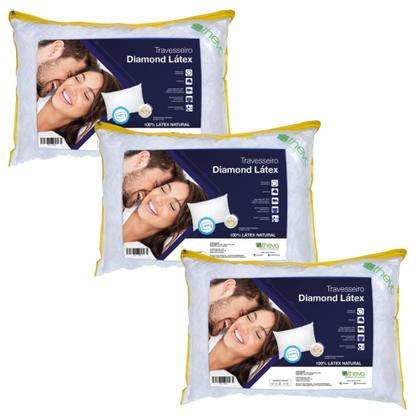 Imagem de Kit  3  Travesseiros Diamond - Flocos de Látex