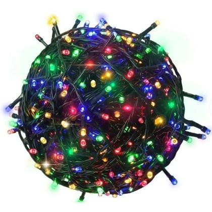 Imagem de Kit 3 Un Pisca Pisca 100 Leds Colorido 10 Mts Cada 8 Funções