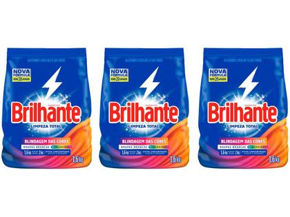 Imagem de Kit 3 Unidades Sabão em Pó Brilhante Limpeza