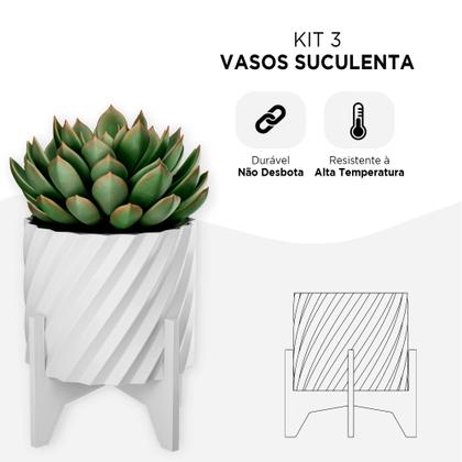 Imagem de Kit 3 Vasos Suspenso Flor Cachepot Suculenta Decoração 
