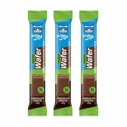 Imagem de Kit 3 Veggie Wafer Chocolate Vegetal 5G De Proteina +Mu
