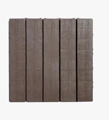 Imagem de Kit 30 Decks Madeira Plástico Encaixe Modular Piscina Sacada  30x30cm 