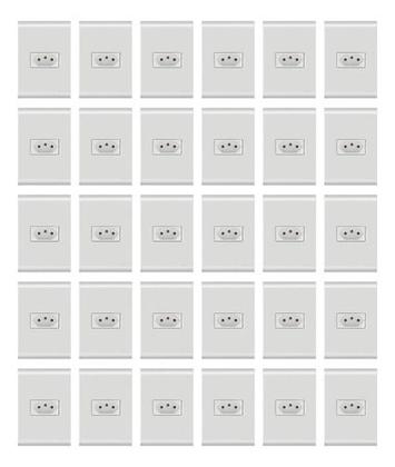 Imagem de Kit 30 Tomada Simples 20a 4x2 Branca Embutir Liz Tramontina