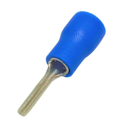 Imagem de Kit 30 Unidades Conectores Elétrico Terminais Tipo Agulha Pino Azul 1,5mm à 2,5mm Pré Isolados Ilhós