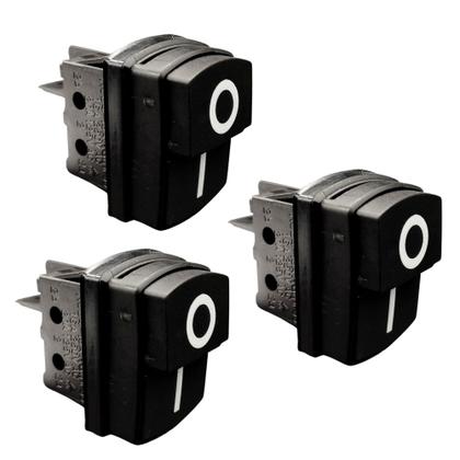 Imagem de Kit 3un Botão Interruptor Liga Desliga Compatível com Lavajato Lavor Wash Ikon 160