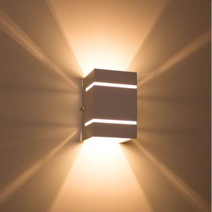 Imagem de kit 3x Arandela  Marrom + LED 5W 3000K luminária Externa Parede Muro 2 Focos Frisos Fachos St327