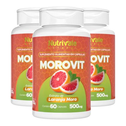 Imagem de Kit 3x Morovit Extrato de Laranja Moro 60 Cápsulas Nutrivale