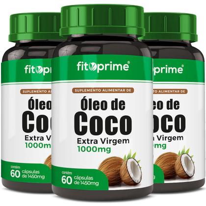 Imagem de Kit 3x Óleo de Coco Extra Virgem 60 Cápsulas