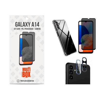 Imagem de Kit 3x1 Película Privacidade + Capa + Película de Câmera Galaxy A14 5G