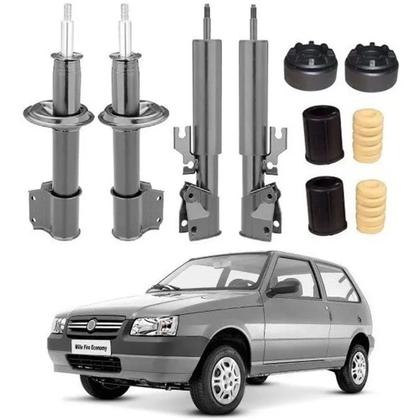 Imagem de Kit 4 Amortecedores Cofap + Kit Axios Fiat Uno Elba Premio Todos 1984 a 2013