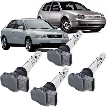 Imagem de Kit 4 Bobina de Ignicao Golf Gti 1.8 20V Turbo Audi A3 e A4 1.8 Turbo 180cv - Original