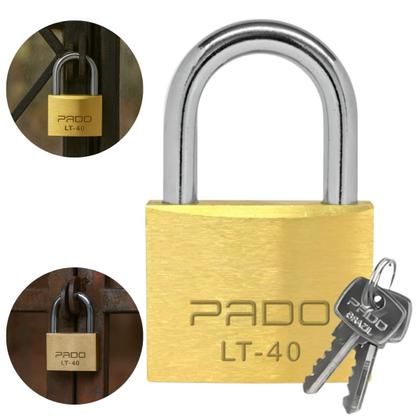 Imagem de Kit 4 Cadeado 40mm Mesmo Segredos Iguais Com 8 Chaves Pado