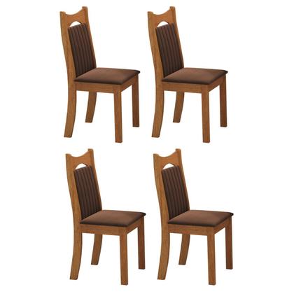 Imagem de Kit 4 Cadeiras de Jantar Estofadas Veludo Dalas Yescasa