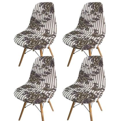Imagem de Kit 4 Capa Cadeira Charles Eames Eiffel Pé Palito Malha
