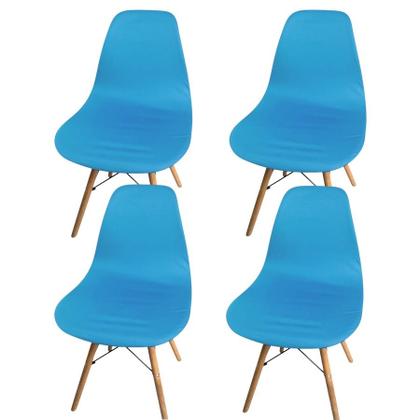Imagem de Kit 4 Capa de Cadeira Charles Eames Eiffel Pé Palito Malha Lisa