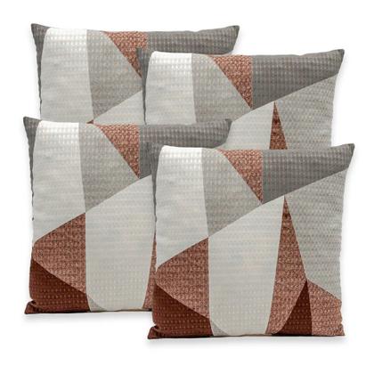 Imagem de Kit 4 Capas de Almofadas Favinho 40x40 C/ Zíper PIQUET Estampadas