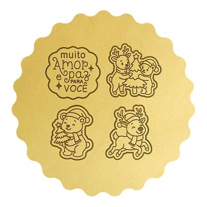 Imagem de Kit 4 Cortadores Natal Ursinho Rena Árvore Frase